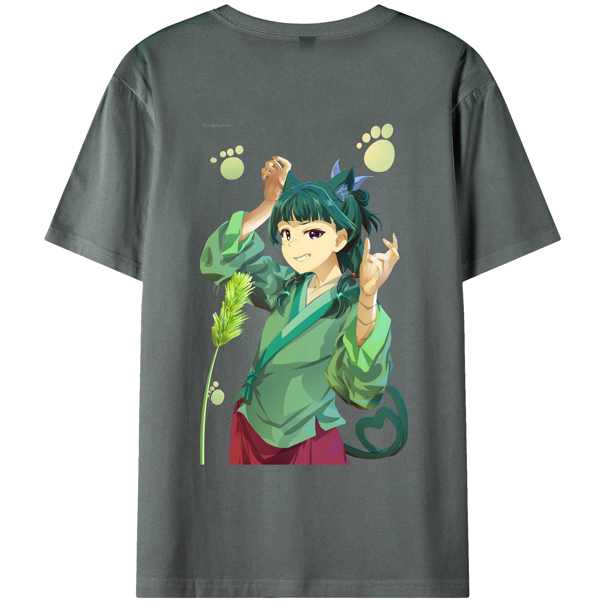 （画像用） 薬屋のひとりごと The Apothecary Diaries 綿100％ メンズ半袖Tシャツ（バックプリント） 通気性